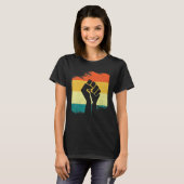 Inspiring Black Leaders Power Fist Hand Black Hist Tシャツ (正面フル)
