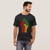 Inspiring Black Leaders Power Fist Hand Black Hist Tシャツ (正面フル)