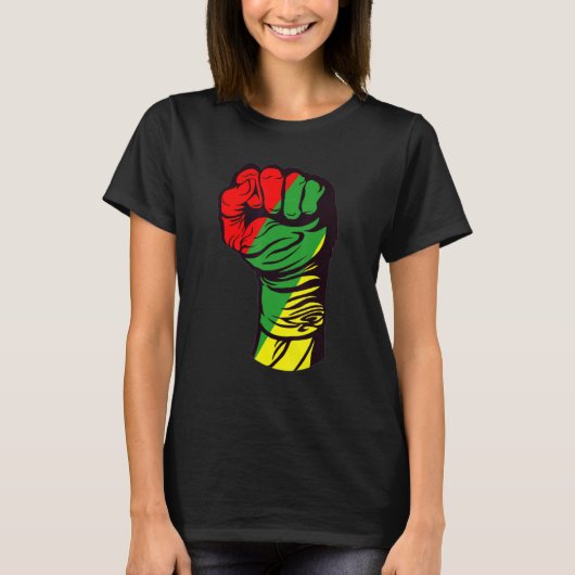 Inspiring Black Leaders Power Fist Hand Black Hist Tシャツ (正面)