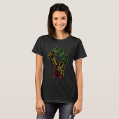 Inspiring Black Leaders Power Fist Hand Black Hist Tシャツ (正面フル)
