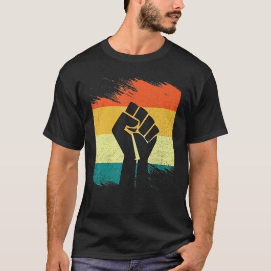 Inspiring Black Leaders Power Fist Hand Black Hist Tシャツ (正面)
