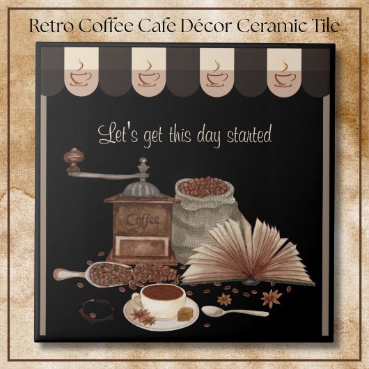 Inspiring Black Retro Coffee Grinder Kitchen Décor タイル