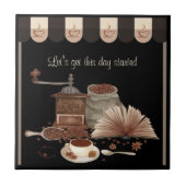 Inspiring Black Retro Coffee Grinder Kitchen Décor タイル (正面)