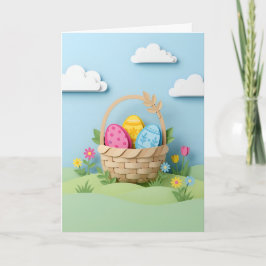 Inspiring Easter Egg Basket Papercraft Flowers シーズンカード