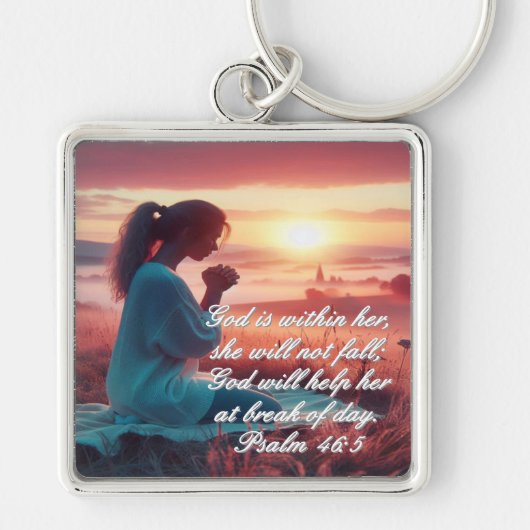 'Inspiring Faith' Premium Square Keychain キーホルダー (正面)