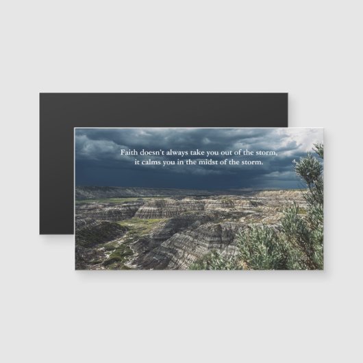 Inspiring Faith Quote Badlands Photography Magnet  (正面/裏面)