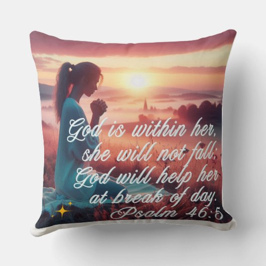'Inspiring Faith' Throw Pillow クッション (裏面)