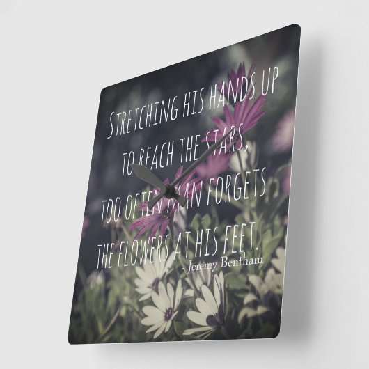 Inspiring Jeremy Bentham Quote スクエア壁時計 (傾斜)