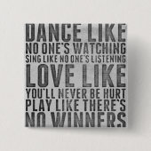 Inspiring Quote Rustic Grunge Text Sign 缶バッジ (正面)