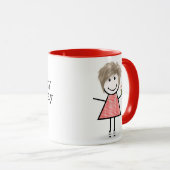 Inspiring Quote With Stick Figure Girl マグカップ (正面右)