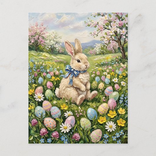 Inspiring Spring Easter Eggs And Bunny ポストカード (正面)