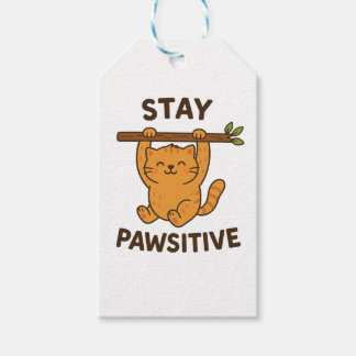  Inspiring "Stay pawsitive" Quote Print ギフトタグ