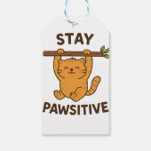  Inspiring "Stay pawsitive" Quote Print ギフトタグ (裏面)
