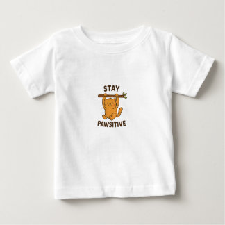  Inspiring "Stay pawsitive" Quote Print ベビーTシャツ