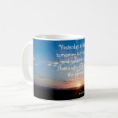 Inspriationalの引用文は今日ギフトの日の出です コーヒーマグカップ (正面左)