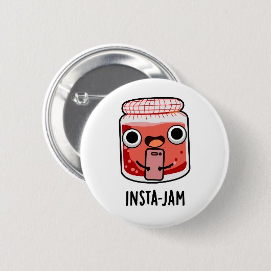 Insta-jamソーシャルおもしろいメディアのジャムパン 缶バッジ (正面&裏面)