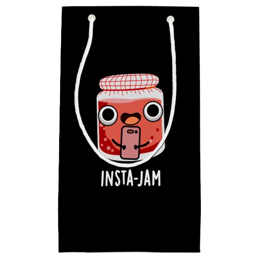 Insta-jamソーシャルおもしろい・メディアJam Pun Dark BG スモールペーパーバッグ (正面)
