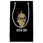 Insta-yamソーシャルメディおもしろいアVeggie Pun Dark BG スモールペーパーバッグ (正面)
