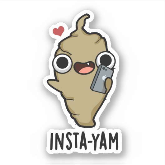 Insta-yam面白いソーシャルメディアVeggie Pun シール (正面)