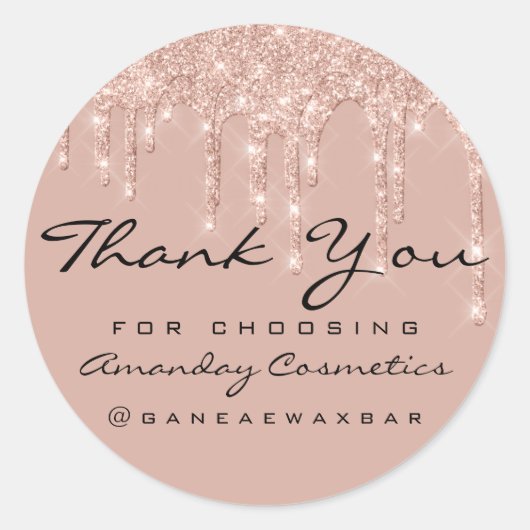 InstagraバラDripsグリッター ラウンドシール (正面)