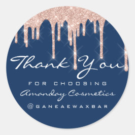 Instagra Drips Navyを選んでくれてありがとうバラ ラウンドシール