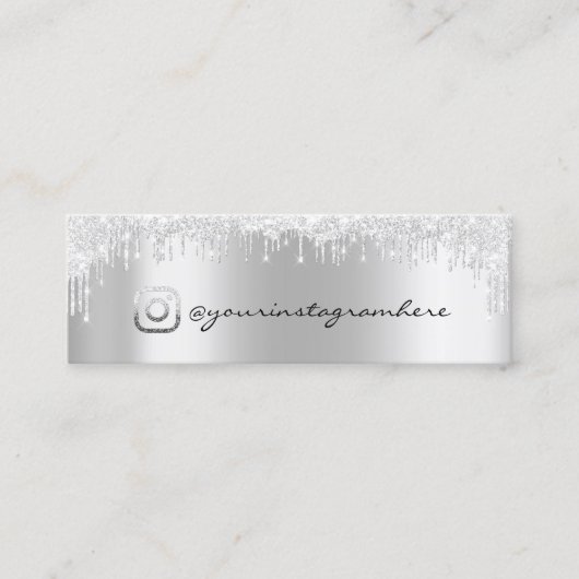 Instagra Social MediaロゴシルバーRSVPグレードリンク スキニー名刺 (正面)