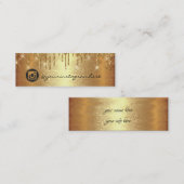 Instagra Social Mediaロゴ結婚式RSVP金ゴールドドリップ スキニー名刺 (正面/裏面)