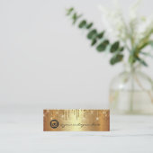 Instagra Social Mediaロゴ結婚式RSVP金ゴールドドリップ スキニー名刺 (スタンド正面)