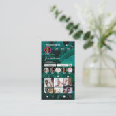 Instagramかわいい緑の大理石QRコードソーシャルメディア 名刺 (スタンド正面)