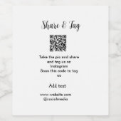 Instagramでシェアしてタグ付けする QRコードをスキャンしてウェブサイトを追加する ワインラベル (シングルラベル)