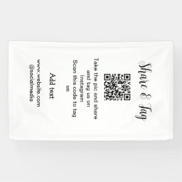 Instagramでシェアしてタグ付けする QRコードをスキャンしてウェブサイトを追加 横断幕