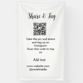 Instagramでシェアしてタグ付け QRコードをスキャンしてウェブサイトを追加 横断幕 (縦)