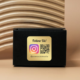 Instagramでフォローしよう ソーシャルメディア QRコード シンプル スクエアシール
