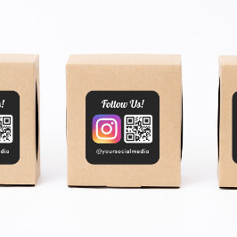 Instagramでフォローしよう ソーシャルメディア QRコード シンプル スクエアシール