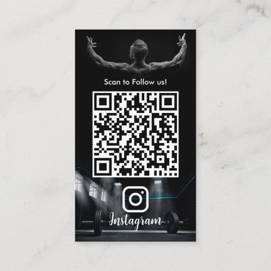 Instagramとモダントレンディーフィットネスパーソナルトレーナー 名刺 (裏面)