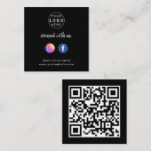 Instagramと接続FacebookソーシャルメディアQR スクエア名刺 (正面/裏面)