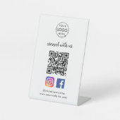 Instagramと接続FacebookソーシャルメディアQR 台座サイン (正面)
