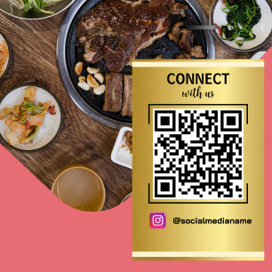 Instagramと接続FacebookソーシャルメディアQR 台座サイン