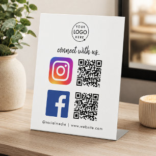 Instagramと接続FacebookソーシャルメディアQR 台座サイン