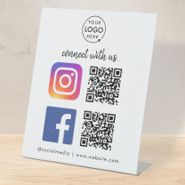 Instagramと接続FacebookソーシャルメディアQR 台座サイン