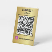 Instagramと接続FacebookソーシャルメディアQR 台座サイン (正面)