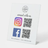 Instagramと接続FacebookソーシャルメディアQR 台座サイン (正面)