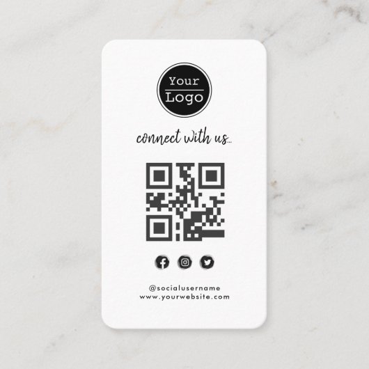 Instagramと接続FacebookソーシャルメディアQR 名刺 (正面)