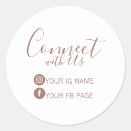 InstagramとFacebookをフォローするパッケージステッカー ラウンドシール