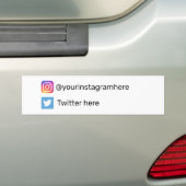 InstagramとTwitterソーシャルメディア バンパーステッカー (車上)
