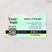 Instagramに接続するためのホログラフィモダンックはっきりしたスキャン 名刺 (裏面)