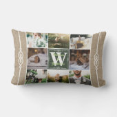 Instagramのあなた自身の素朴な結婚のコラージュを作って下さい ランバークッション (裏面)