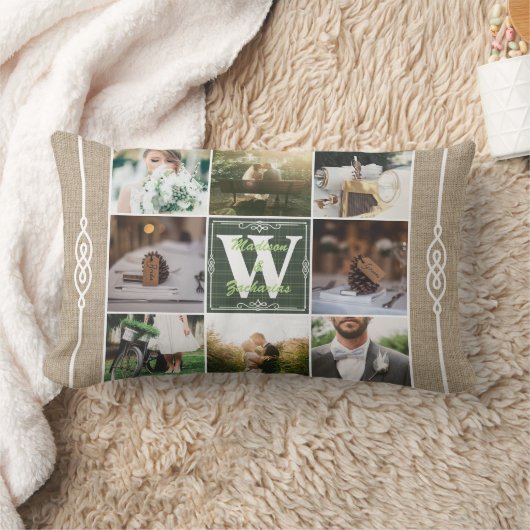 Instagramのあなた自身の素朴な結婚のコラージュを作って下さい ランバークッション (ブランケット)