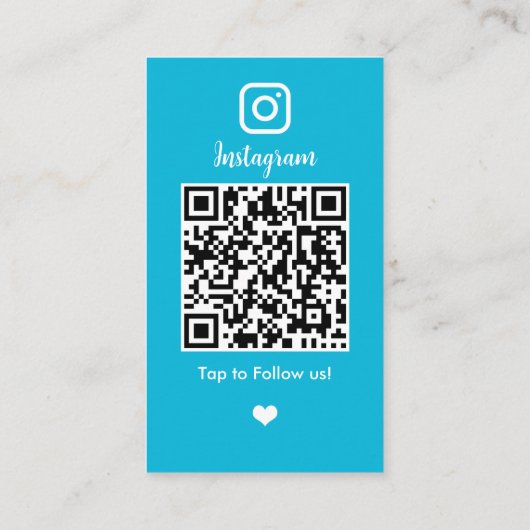 Instagramのカスタム青いQRコード |ソーシャルメディア 名刺 (裏面)