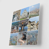 Instagramのスタイル旅行写真 スクエア壁時計 (傾斜)